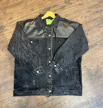 کت جین چرم دار - Image 3