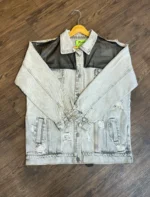 کت جین چرم دار - Image 2