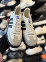 کفش کتونی دخترانه سامبا سفید مشکی - Image 2