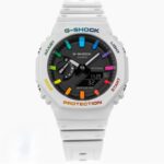 ساعت جی شاک 2100سفید عقربه رنگی