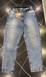 شلوار مام فیت رنگ آبی دخترانه - Image 3