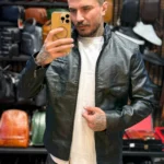 کاپشن یقه کش چرم وارداتی