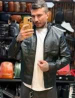 کاپشن یقه کش چرم وارداتی