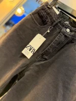 شلوار فول بگ زنانه رنگ ذغالی - Image 3