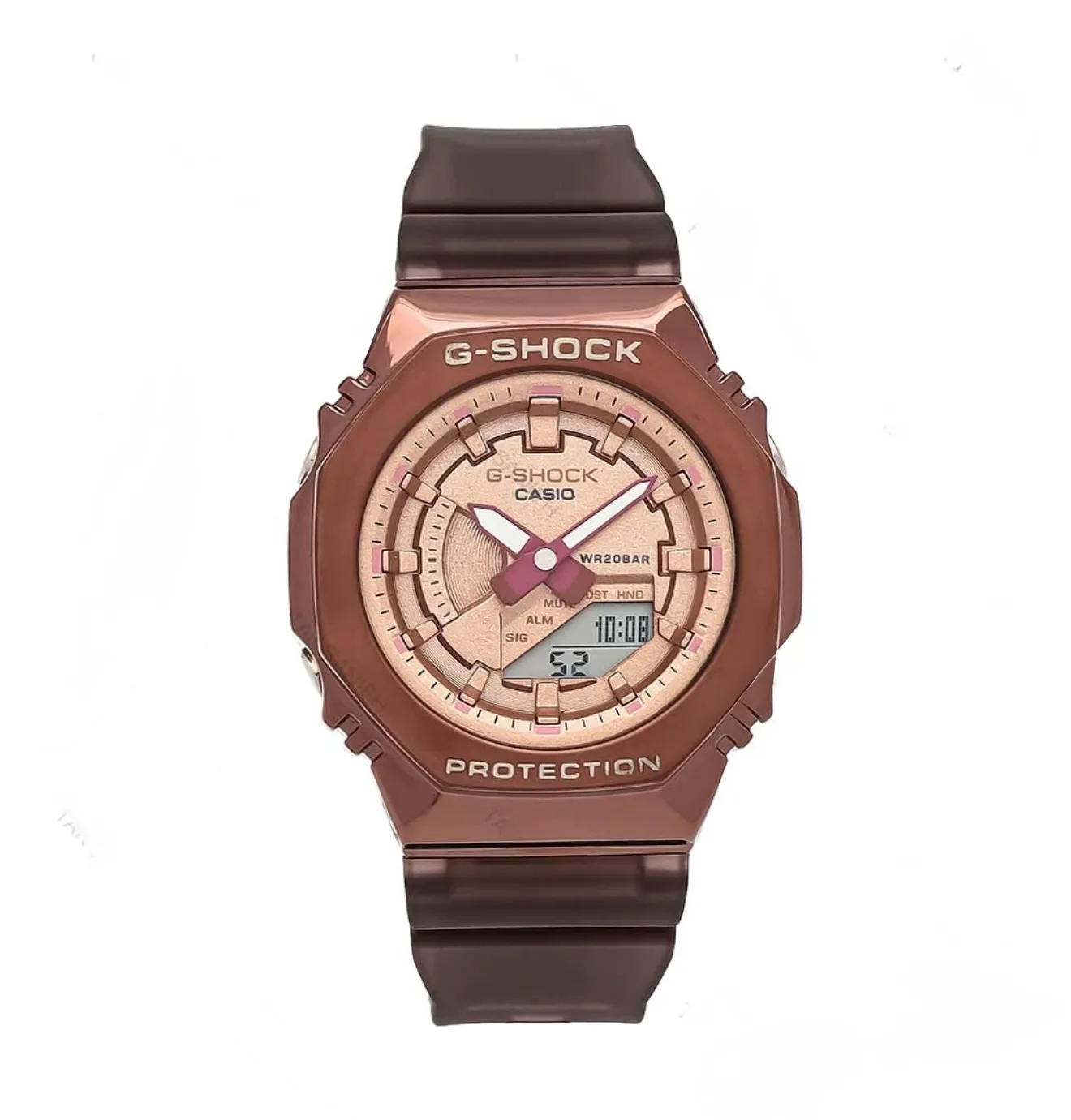 IMG_1131 ساعت جی شاک GM-S2100 زنانه قهوه ای صفحه رزگلد - Image 1