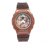 ساعت زنانه جی شاک GM-S2100 قهوه ای صفحه رنگین کمانی