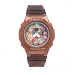 ساعت زنانه جی شاک GM-S2100 قهوه ای صفحه رنگین کمانی