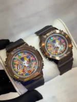 ساعت زنانه جی شاک GM-S2100 قهوه ای صفحه رنگین کمانی - Image 4