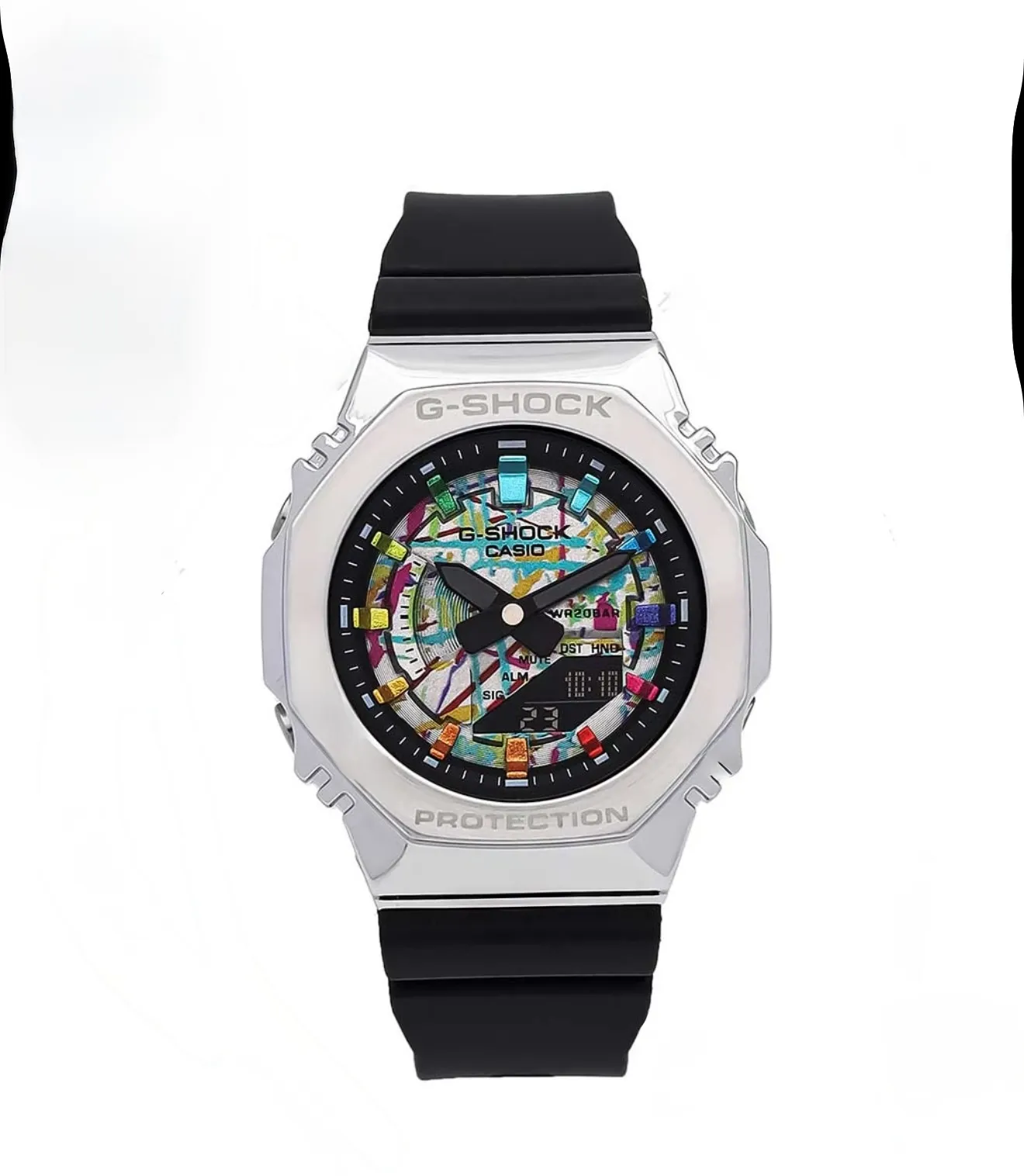 IMG_1142 ساعت زنانه جی شاک GM-S2100 قاب سیلور صفحه آبرنگ - Image 1