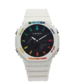 ساعت مردانه جی شاک GA2100 سفید رنگین کمانی