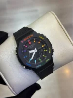 ساعت مردانه جی شاک GA2100 مشکی رنگین کمانی - Image 4