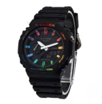 ساعت مردانه جی شاک GA2100 مشکی رنگین کمانی - Image 3