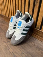 سامبا سفید سبز مردانه - Image 4