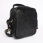 کيف دوشي چرم طبیعی کايسر مشکي کروکديل