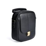 کیف دوشي چرم طبیعی قفل دار مشکي