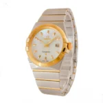 ساعت مردانه امگا کانسليشن دورنگ طلايي سفيدصدفي ايندکس