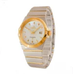 ساعت مردانه امگا کانسليشن دورنگ طلايي سفيدصدفي ايندکس