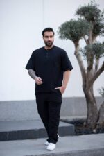 ست مردانه پیراهن شلوار سه دکمه کنفي - Image 4