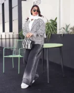 کت زنانه طرح دار کوتاه شينا - Image 2