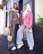 کت زنانه طرح دار کوتاه شينا - Image 4