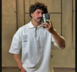 تيشرت بيسکويتي نيم زيپ گلدوزي - Image 3