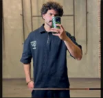 تيشرت بيسکويتي نيم زيپ گلدوزي