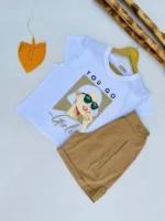 تيشرت و شلوارک لنين دختر  you go