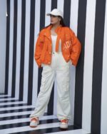 کراپ کت کتان رنگ پاچی