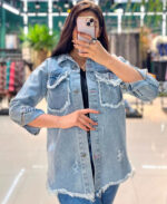 مانتو جين ريش دار - Image 2