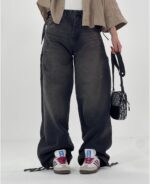 شلوار زنانه فول بگ پايين گت دار (6575G1)