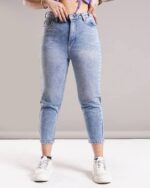 شلوار زنانه مام استايل آبی روشن (6535B1)