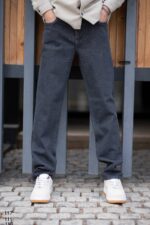 شلوار جين راسته ذغالی کد 117