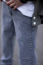 شلوار جين راسته ذغالي روشن کد116 - Image 3