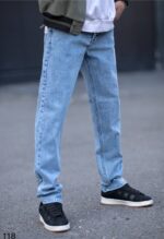 شلوار جين راسته آبي کد 118