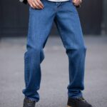 شلوار جين راسته آبي تيره کد109