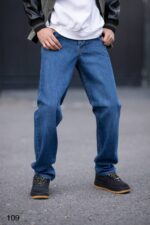 شلوار جين راسته آبي تيره کد109