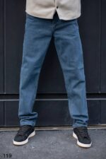 شلوار جين راسته آبي کد 119