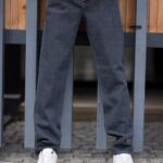 شلوار جين راسته ذغالي کد 113