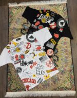 تيشرت لانگ استيکردار چاپي