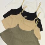 کراپ زنجيرمرواريد ژاکارد لوزي