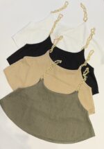 کراپ زنجيرمرواريد ژاکارد لوزي