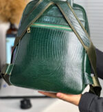 کوله چرم طبيعي روگو سبز - Image 3