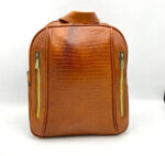 کوله چرم طبيعي روگو عسلي - Image 2