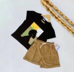 ست تيشرت شلوارک لينن دختر افريقايي - Image 2