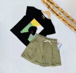 ست تيشرت شلوارک لينن دختر افريقايي - Image 3