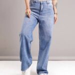 شلوار بگ زنانه آبي روشن (3048B)