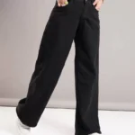 شلوار بگ زنانه دوتيکه مشکی (3066M1)