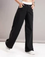 شلوار بگ زنانه دوتيکه مشکی (3066M1)