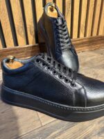 کفش ونس چرم طبيعي مشکي - Image 3