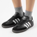 کتونی سامبا زنانه مشکی سفيد